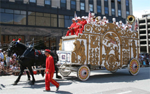 An actual bandwagon in a circus parade