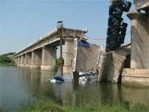 A collapsed bridge