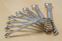 A set of wrenches from a toolkit